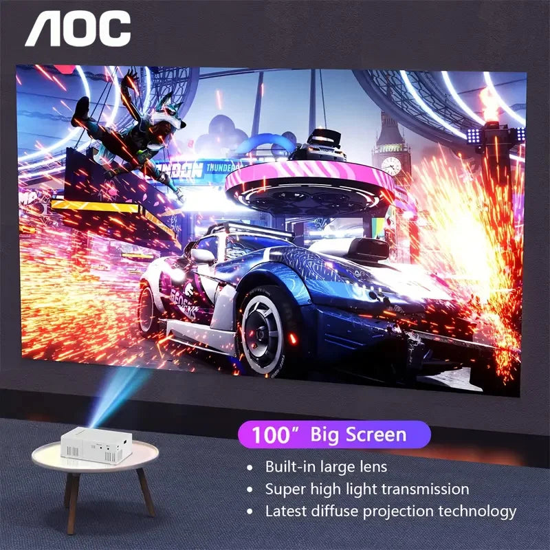 ﻿ AOC Mini Projector TFT LCD 1080P 1920*1080P Wifi Bluetooth Portable Mini Projectors Home Theater Cinema Outdoor proiettore