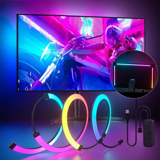 RGB Gaming Lights Strip Monitor Backlight LED Display Sync PC Atmosphere Screen APP Music Synchronization Decor Game Room Party