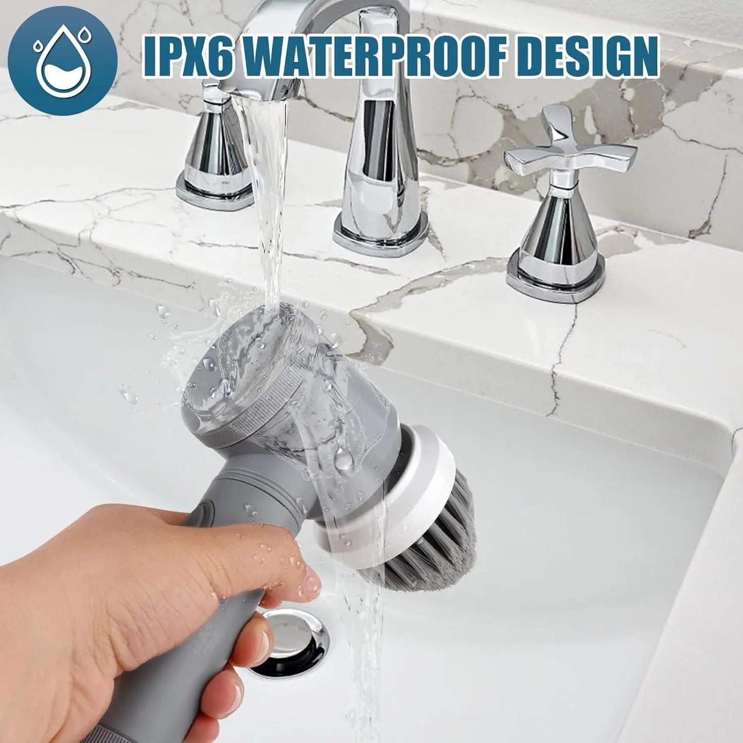 Electric Spin Scrubber for Bathroom Kitchen Cleaning! With 5 Electric Cleaning Brush Heads Ideal for Tub, FloorTile Window Sink