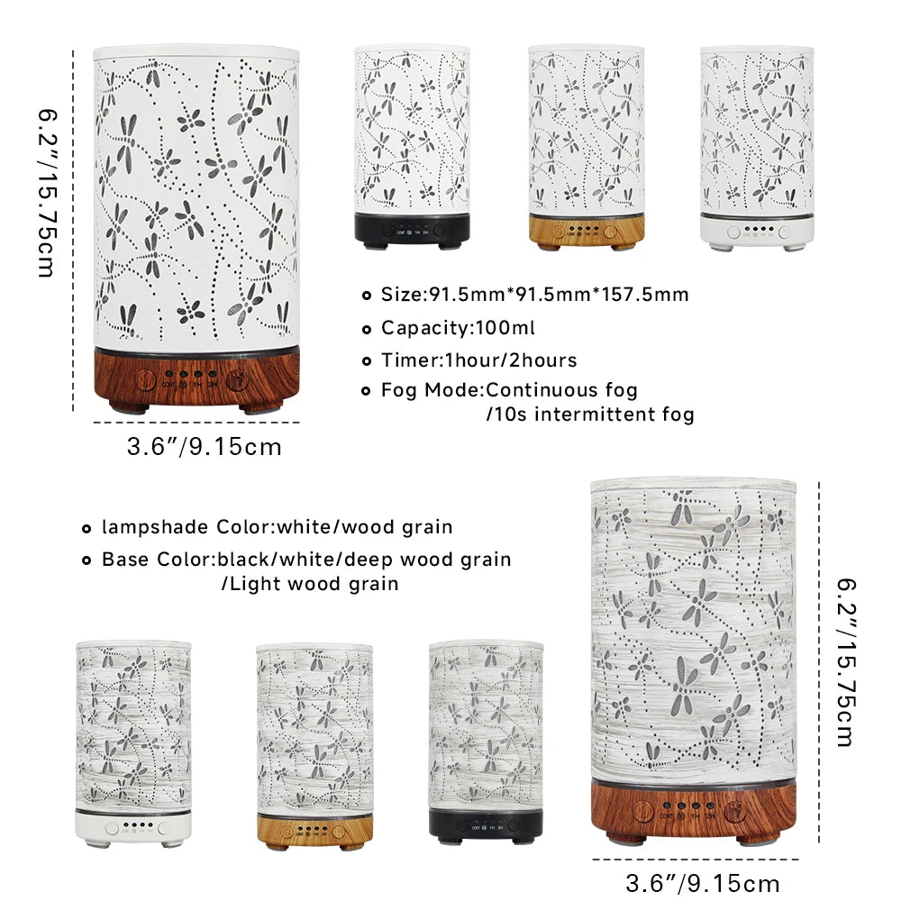 Essential Oil Diffuser 100ML Aroma Diffuser Cool Mist Humidifiers Dragonfly Scent Diffuser with Auto Shut-Off Protection