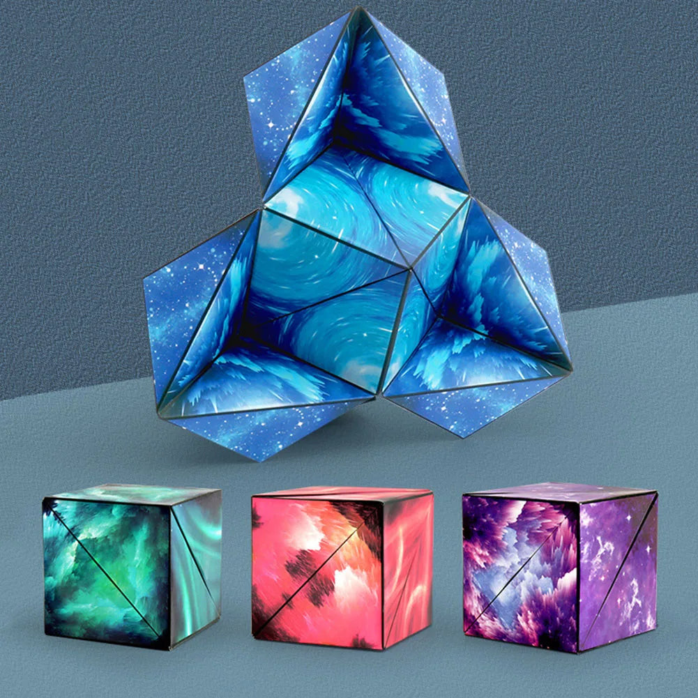 3D Flip Magnetic Magic Cube Puzzle Game Variety Geometric Changeable Magnetic Cube Anti Stress Fidget Toys Kids Christmas Gifts