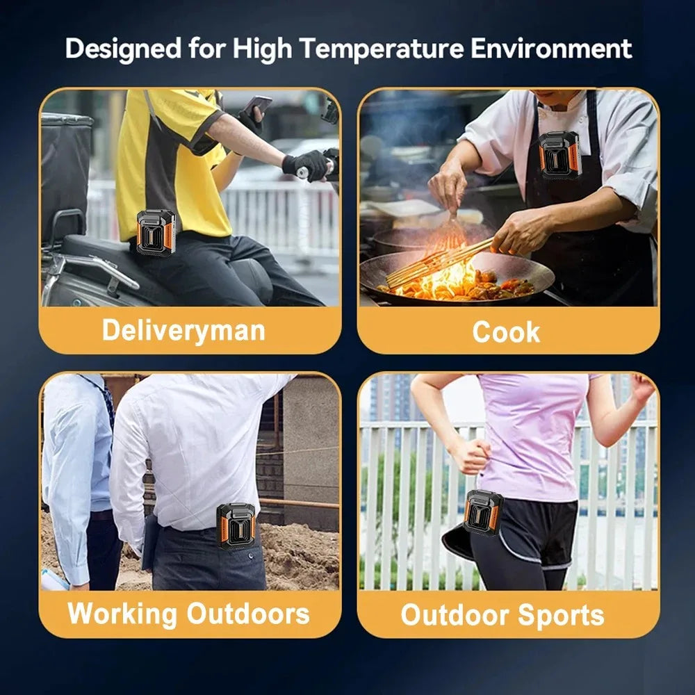 Portable Neck Fan 4000mAh USB Rechargeable Clip with LED Light & Power Bank, 3 Speeds for Outdoor Camping Sports Home Office