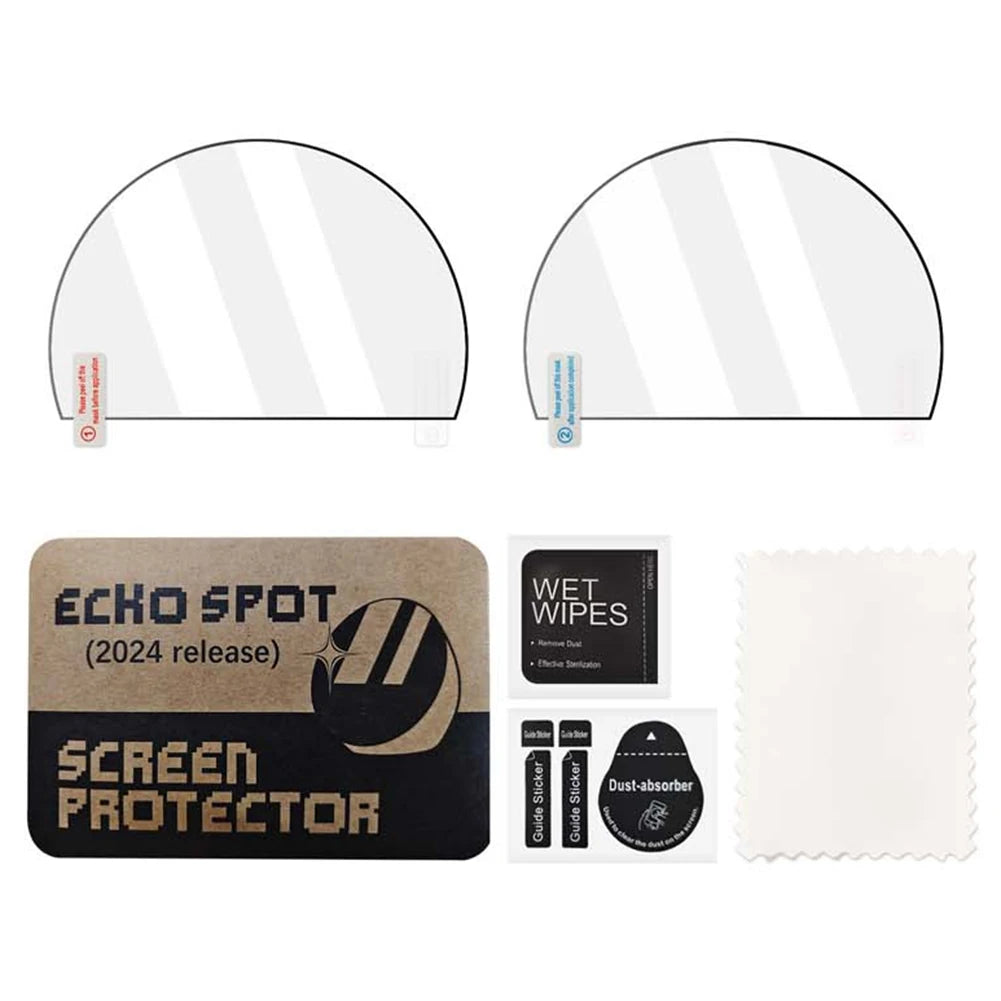 Silicone Case / 2PCS HD Screen Protectors For Amazon Echo Spot Soft Protective Cover/ Protective Film For Amazon Echo Spot 2024