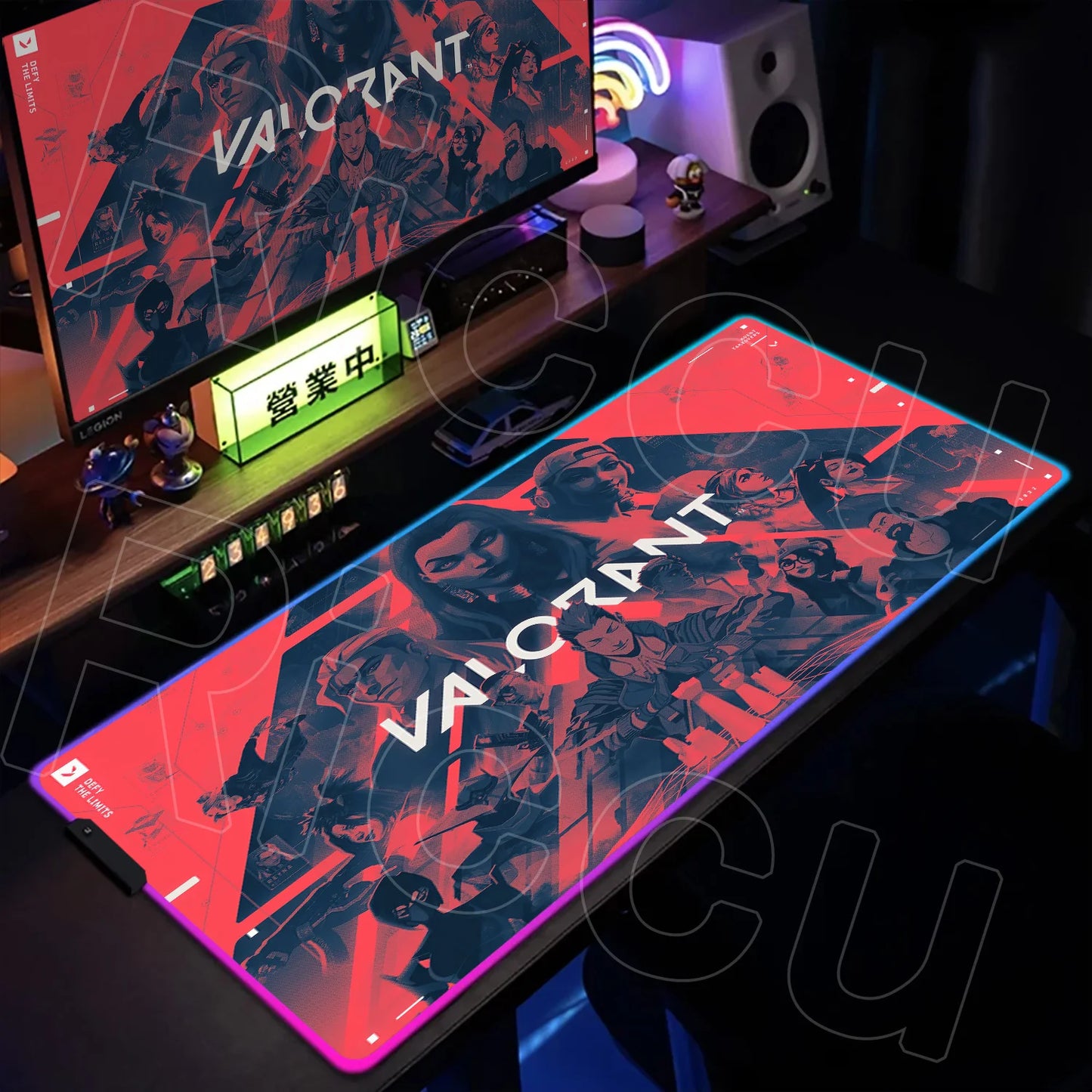 RGB Mouse Pad Gaming Valorant Computer Mice Mat Gamer Led Glowing Keyboard Mausepad 30x80cm PC Cabinet Carpet Office Accessories