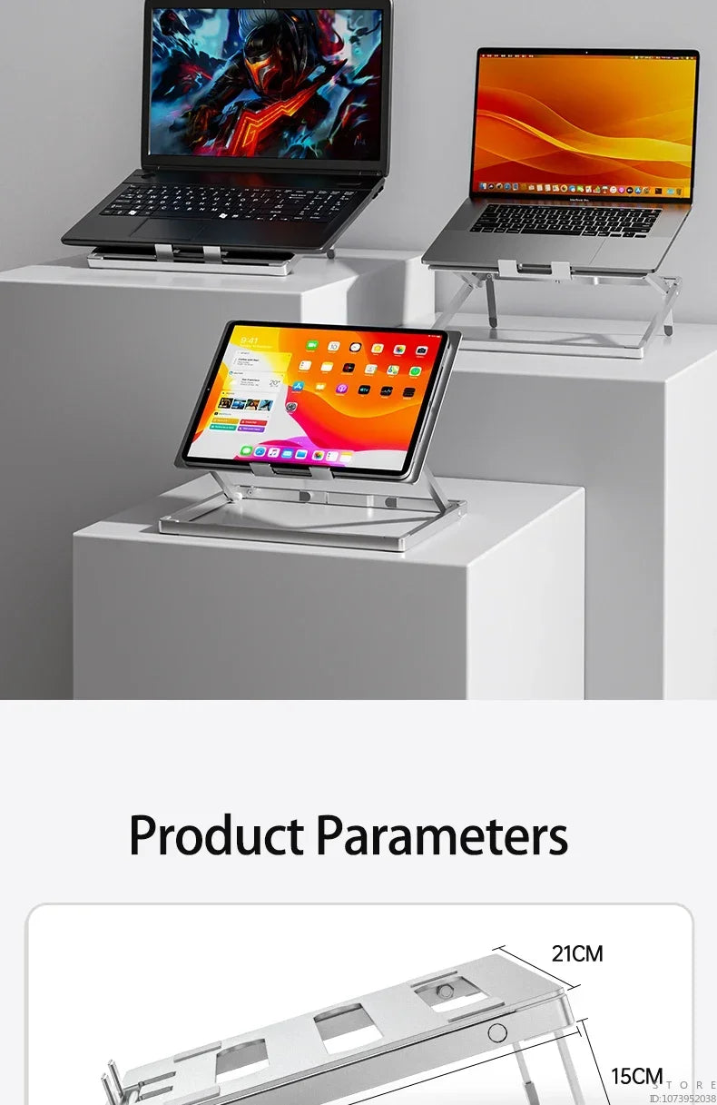 Laptop Stand Adjustable Aluminum Alloy Laptop Tablet Up To 17.3 Inch Laptop Portable Folding Stand Cooling Stand Support