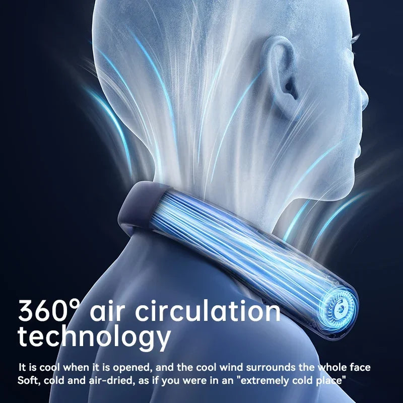 Portable Neck Fans for Outdoors Sports Rechargeable USB Mini Air Conditioner Fan Bladeless Neck-hanging Cooling Fan Air Cooler