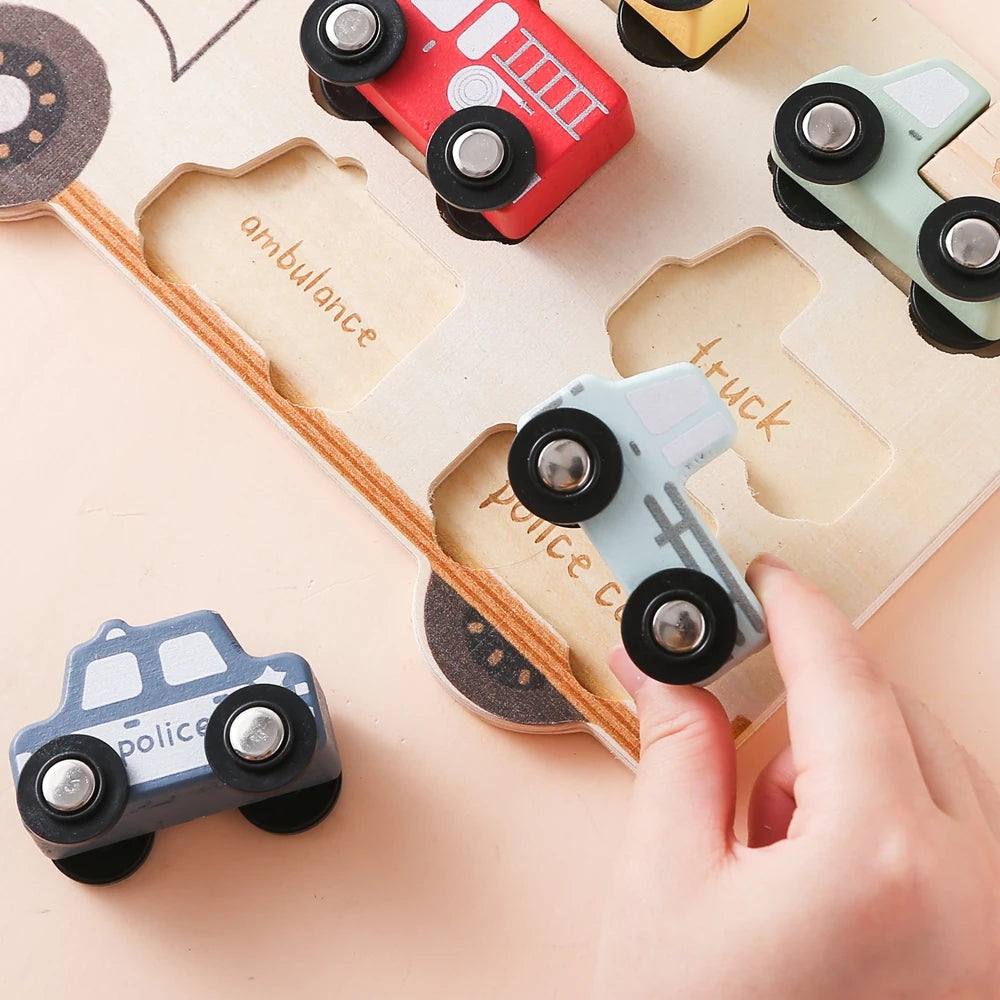 Kids Puzzles Wooden Baby Toys Montessori 3D Puzzle Toys for Babies Educational Toys Puzzle Child 2 Years Cars Match Board Puzzle
