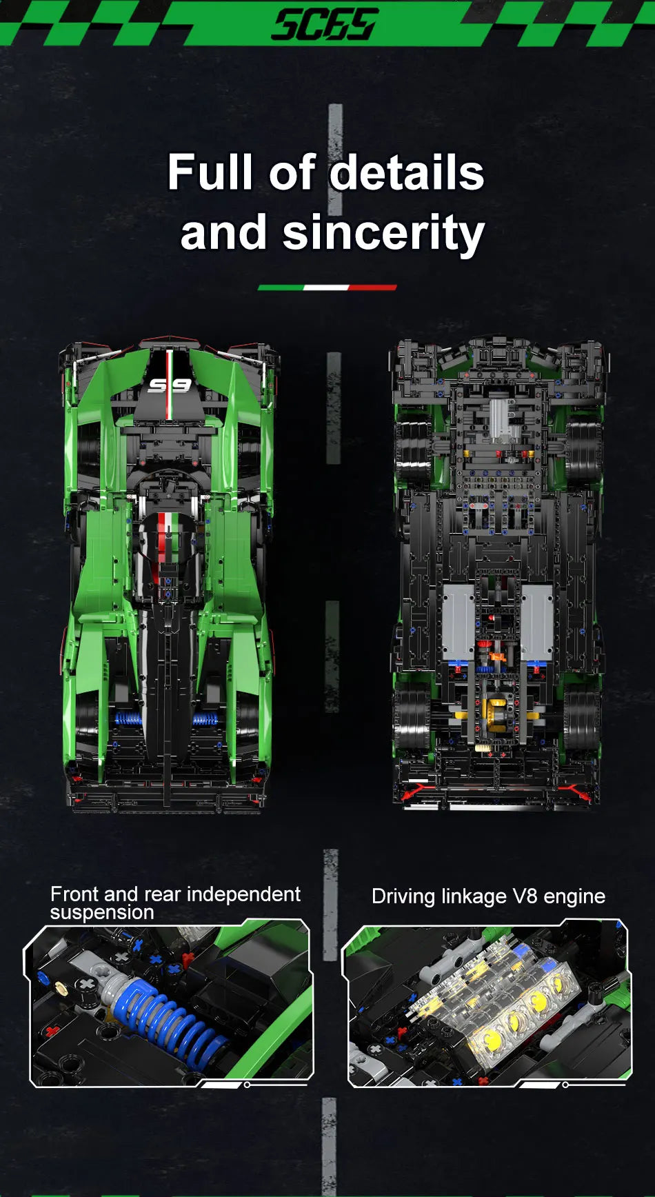 2980pcs MOC Technical Sports Car Building Blocks Model Racing Bricks Assembling Toys for Kids Adults Christmas Gift Set