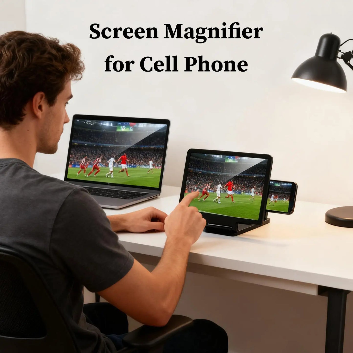 18cm/22cm mobile phone amplifier HD screen magnifying glass Smart Phone Screen Magnifier for Daily Reading Multi functional