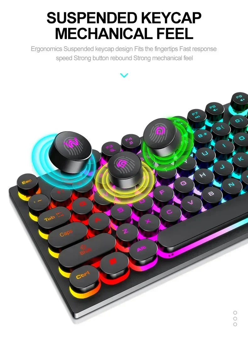 RGB Gaming Mechanical Keyboard USB Wired 104 Keys Keyboard Backlit Black Red Blue Light for Computer Laptop Pro Gamer Keyboard