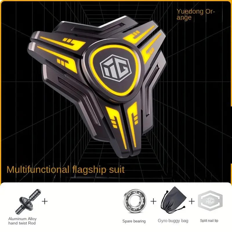 Finger Spinner Toy Anxiety Relief High Speed Metal Gyro Hand Spinner with Smooth Bearings Durable Alloy Light Up Office Desk Toy