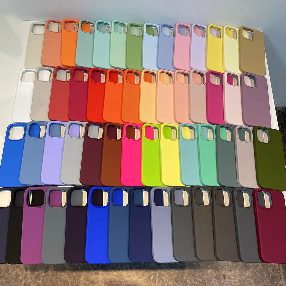 Liquid silicone case for iPhone 17 16 14 12 13 15 Pro Max cases for iPhone16 Pro 13 14 11 15 Pro 17 ProMax 16 Plus Soft Cover