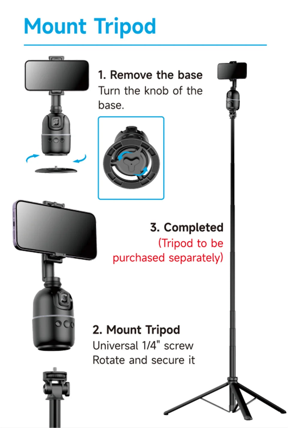 FANGTUOSI AI Smart Gimbal 360° Selfie Stick Auto Face Tracking Gimbal Rotation For Smartphone video Vlog Stabilizer Phone Holder