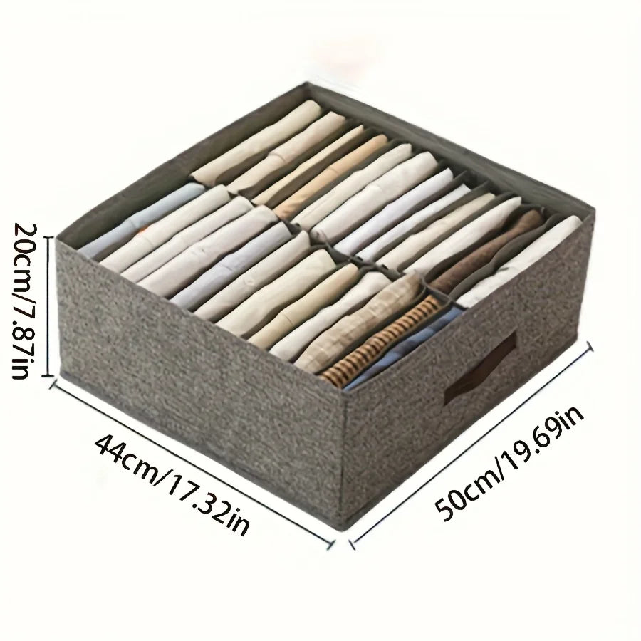 Foldable Storage Organizer 24 Compartments Portable Box for Clothes Accessories Closet Drawer Organization Gray Fabric