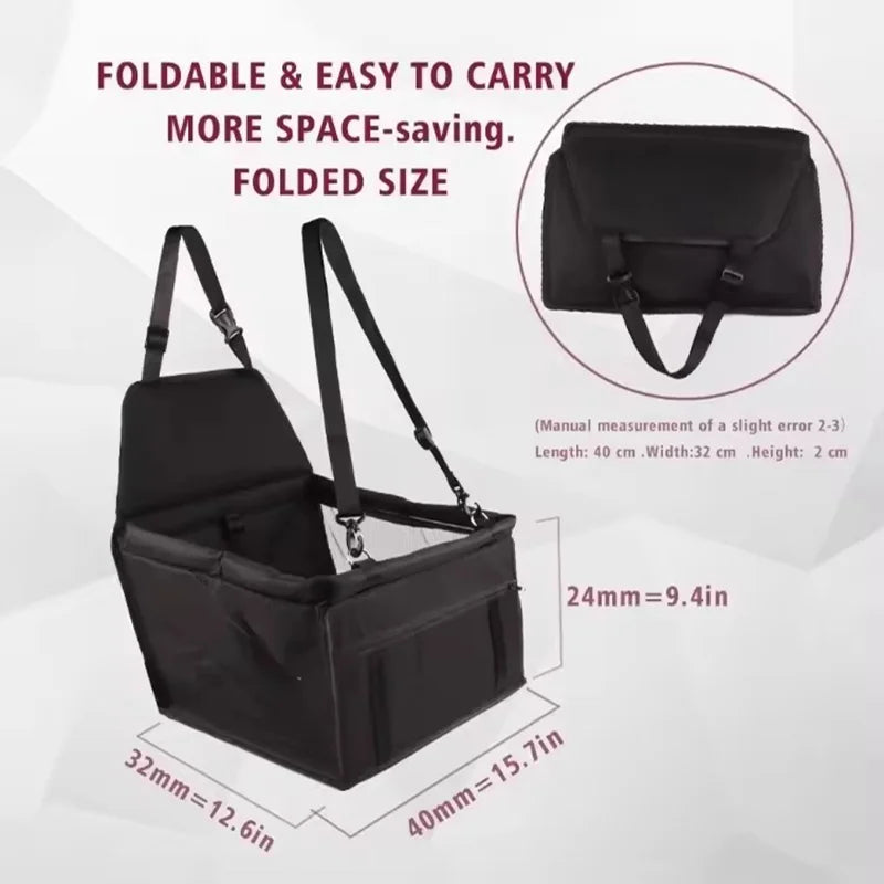Foldable Car Dog Seat – Safe, Comfortable & Portable Foldable Car Dog Seat – Premium Pet Supplies for Travel, Easy to Store & In