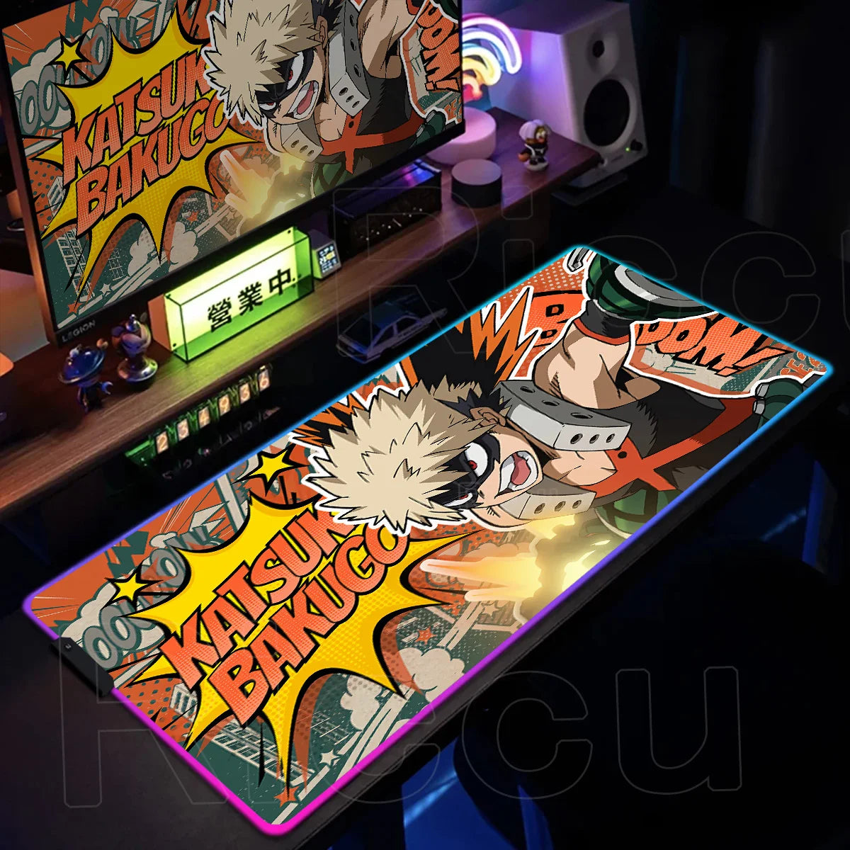 RGB My Hero Academia PC Gaming Accessorie Mouse Pad Keyboard Pad Large Anti-slip Carpets Japanese Anime Mat Home Office Setup