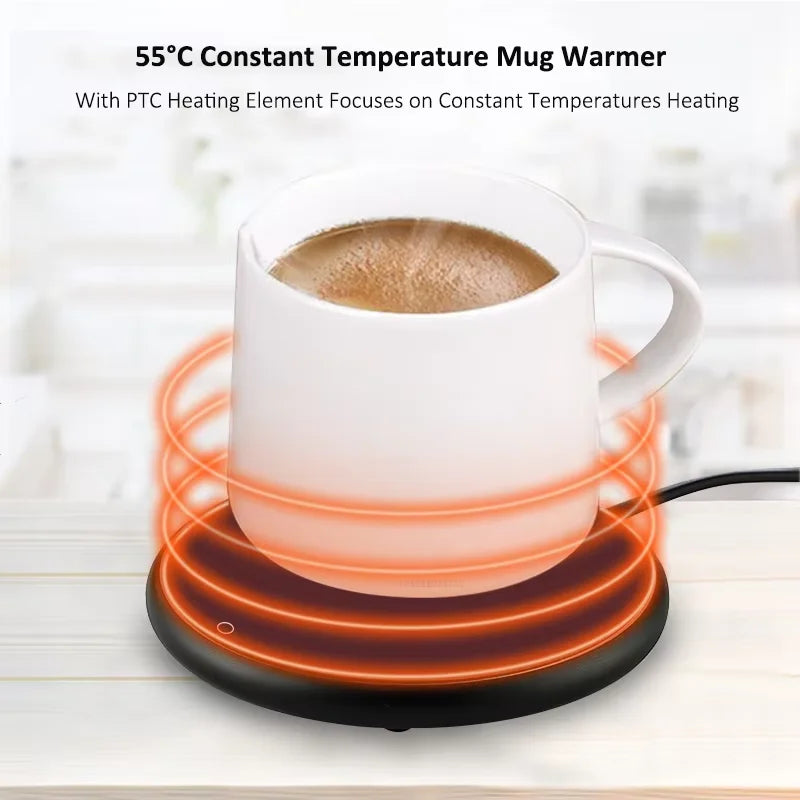 USB Heating Pad Coffee Cup Heater DC 5V Warmer Electic Milk Tea Water Thermostatic Coasters Cup Warmer For Home Office Desk 2024