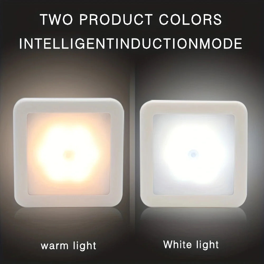 A Motion Controlled Human Body Sensor LED Night Light Smart Battery Operated WC Bedside Lamp For Room Hallway Pathway Home Light