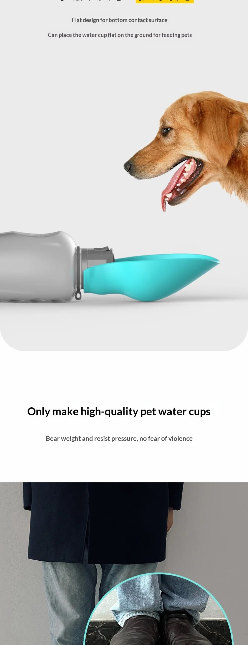 Pets go out with water bottles, dogs, outdoor portable water bottles, large capacity foldable cat water dispensers, cross-border