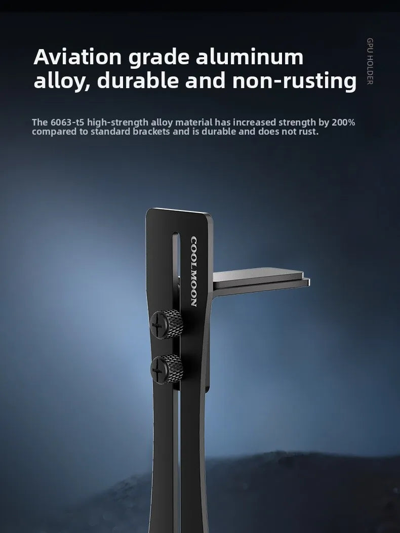 Aluminum GPU Brace Support for Vertical GPU in PC Case Universal Graphics Card Sag Bracket for Desktop Computer Gaming Build