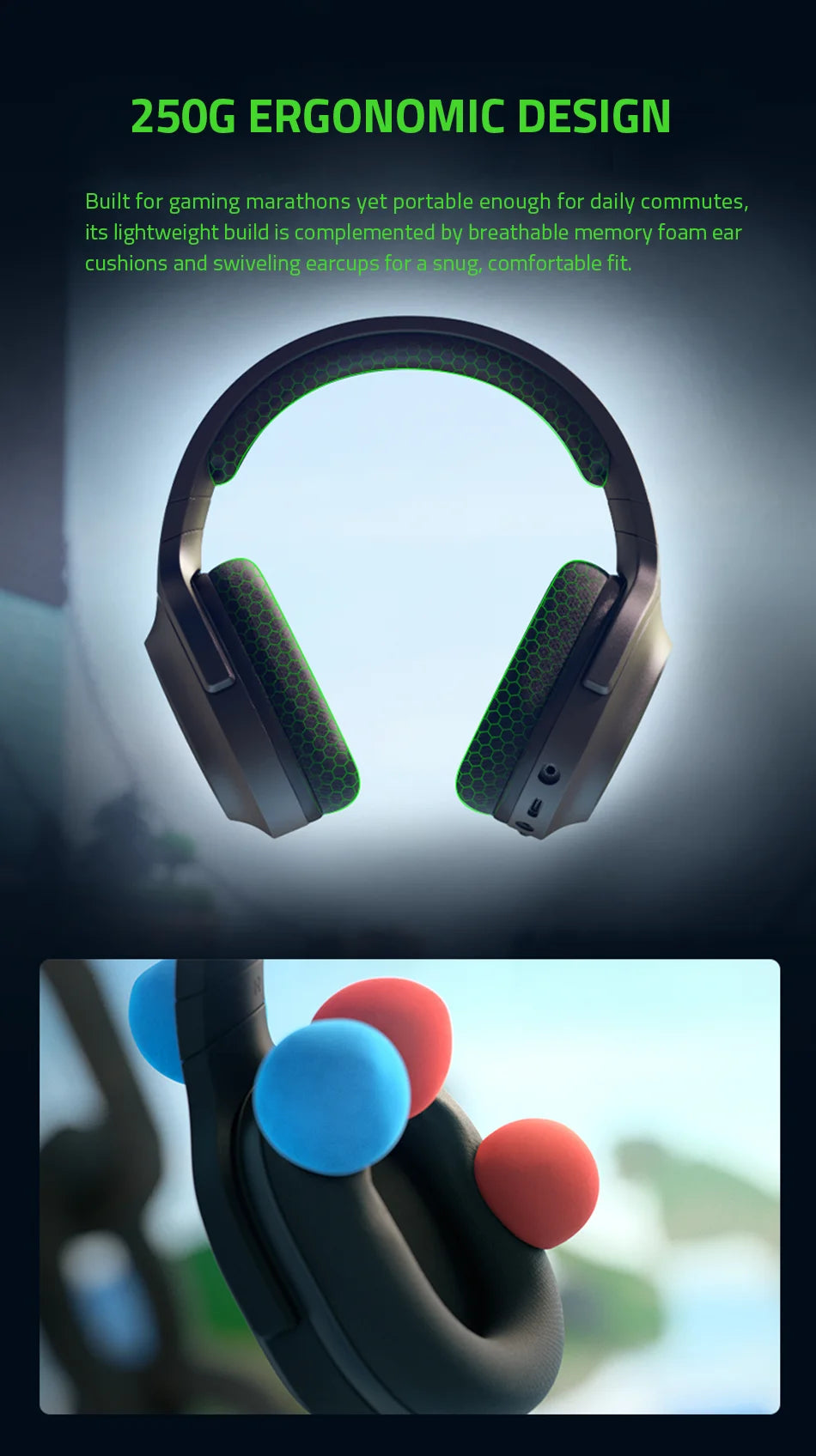 Razer Barracuda X Wireless Bluetooth Gaming Headset, Multi-Platform, USB-C Microphone Connection, PC Gamer Headphone