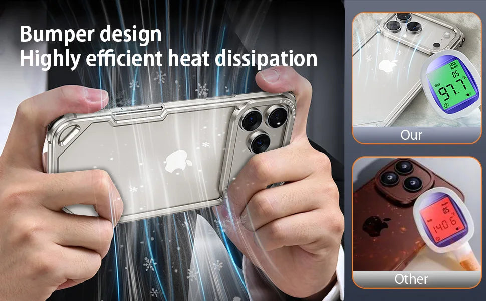 Eary Frameless Case for iPhone 17 Pro Max 17 Air Magsafe Metal Shockproof Protective Phone Cover Aluminum Alloy Anti-Drop Shells