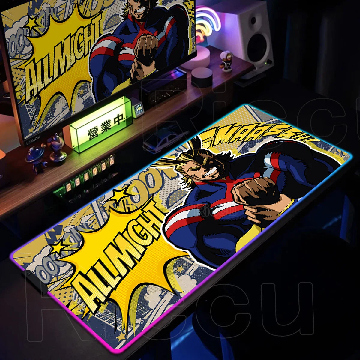 RGB My Hero Academia PC Gaming Accessorie Mouse Pad Keyboard Pad Large Anti-slip Carpets Japanese Anime Mat Home Office Setup