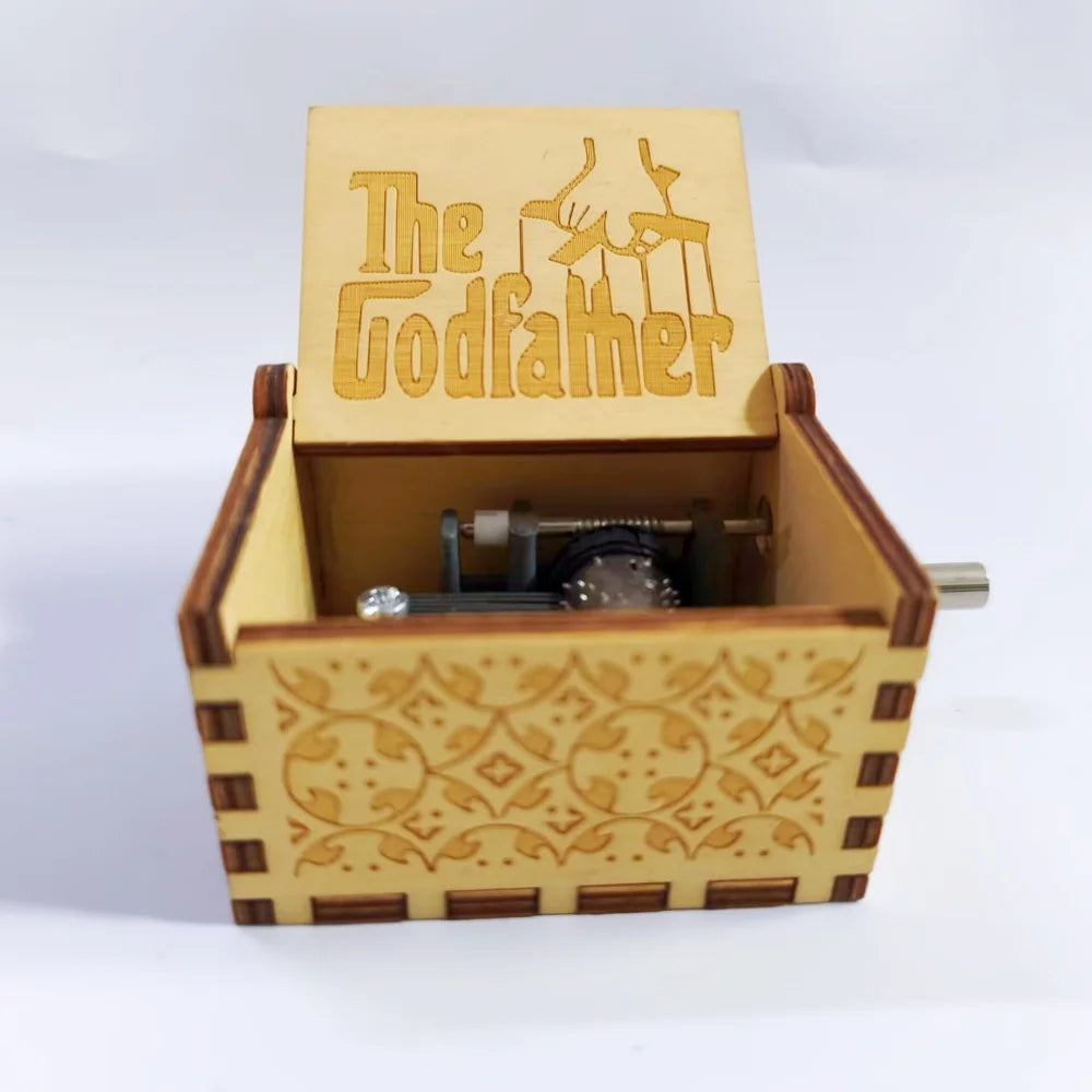 Hot Anime Wooden Carved Music Box Premium Home Decoration Ornament Gift for Christmas/Birthday/Valentine's Day Handmade Gift
