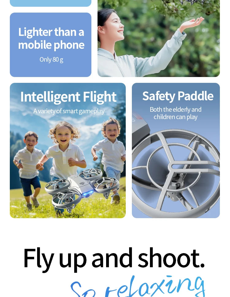 V8 Mini Drone 4K Professional Wide-Angle HD Camera WiFi FPV Height Hold Foldable RC Drone Quadrotor Helicopter Children's Toys