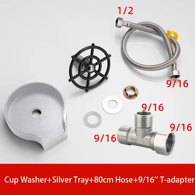 Automatic Glass Cup Washer High Pressure Kitchen Faucet Glass Rinser Stainless Steel Bar Cup Cleaner for Kitchen Sinks Wash Tool