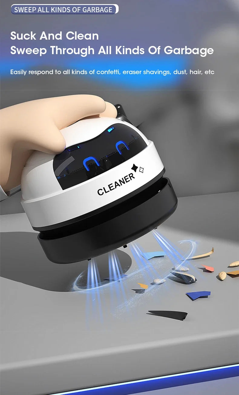 Mini Vacuum Cleaner Portable Desk Table Dust Vacuum USB Handheld Table Sweeper Hair Pencil Crumbs Cleaning Tool Vacuum Cleaner