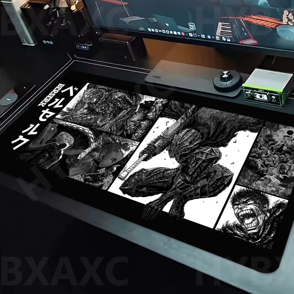 Guts sword in berserk Mouse Mat Berserk Guts Gamer Gaming Mouse Pad Computer Accessories Big Keyboard Laptop Padmouse Speed Desk