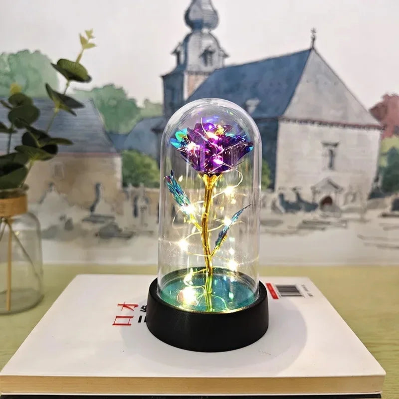 Rose Light Beautiful Realistic Looking Night Light Rose Eternal Flower Party Supplies LED Simulation Rose Flower Valentine's Day
