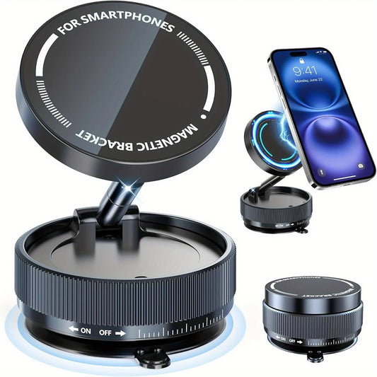 2026 Upgraded 360° Vacuum Magnetic Car Phone Holder for Magsafe [96+LBS Strongest Suction & 2800gf Strongest Magnetic]