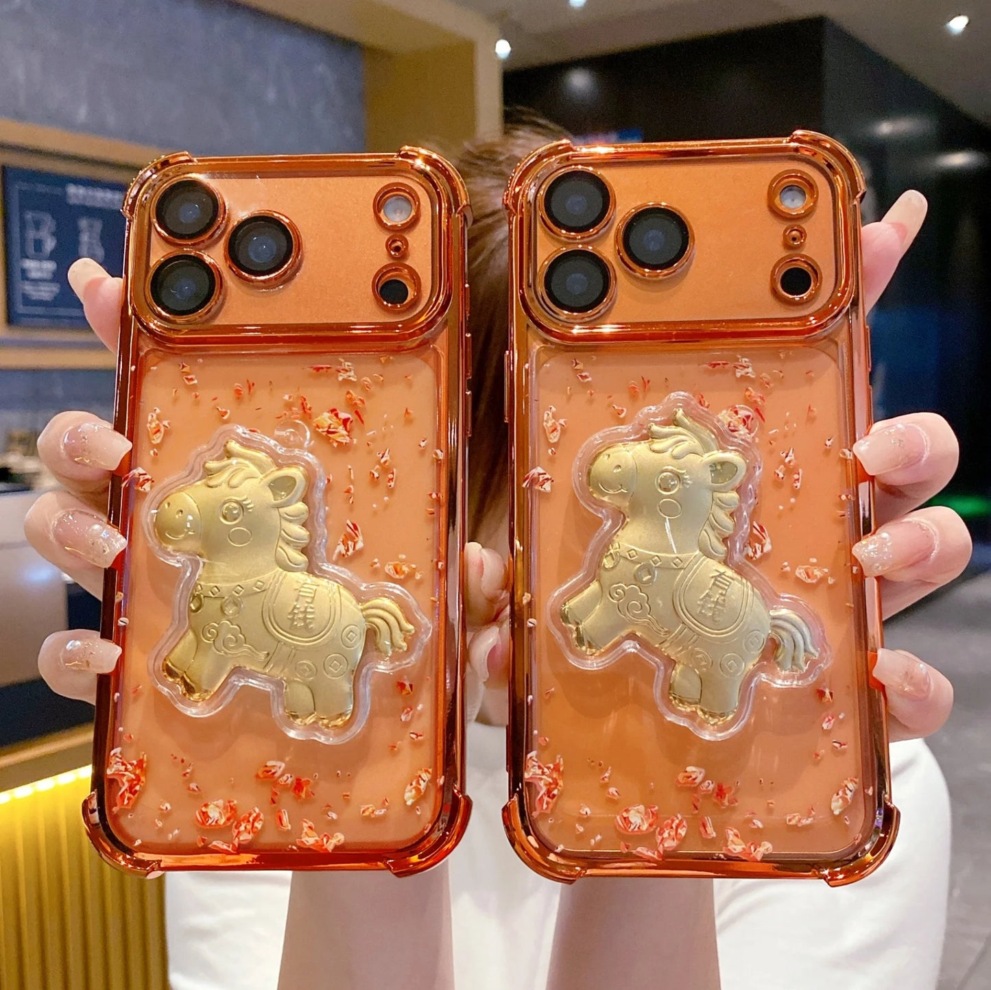 The latest phone case  2025 for iPhone 17/16/15 14Pro Max creative wealth design luxurious ultra-thin shock-absorbing silicone