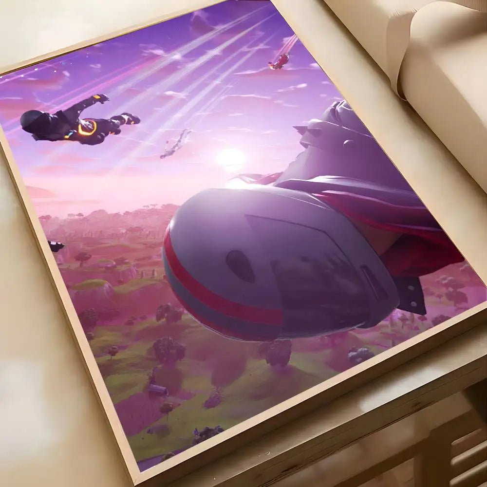 Hot Game F-Fortnites-Wallpaper Cool Poster Art painting poster with prints Home bedroom living room decoration gift