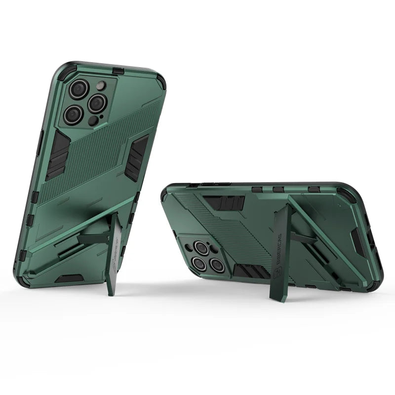 Armor Cyber Shockproof Case For iPhone 17 Air  12 13 Mini 14 15 16 Pro XR XS Max X 11 Pro Max 7 8 16 Plus Stand Holder Cover