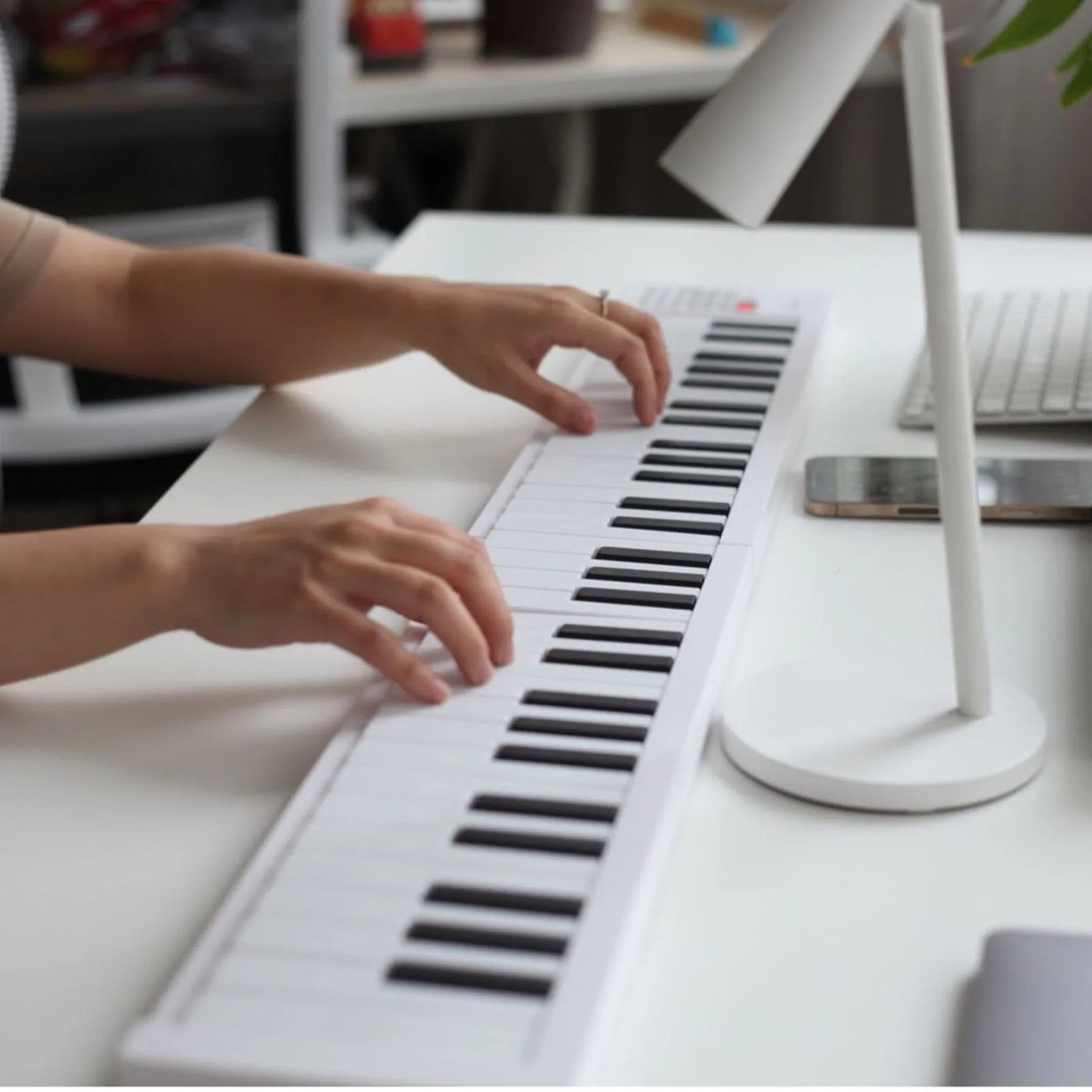 61 Key Foldable Piano Keyboard 61 Key Foldable Piano Portable Keyboard Folding Electronic Instrument  with Recording Playback