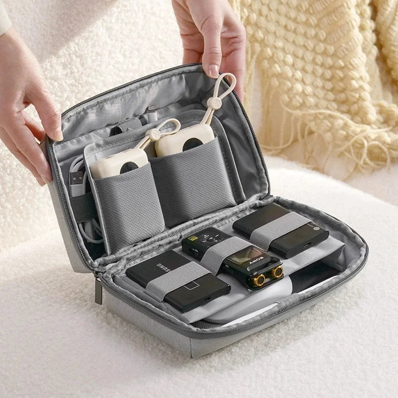 Electronics Organizer Travel Case, Water Resistant Travel Bag Cable Organizer for Essentials, Tech Pouch Accessories Storage