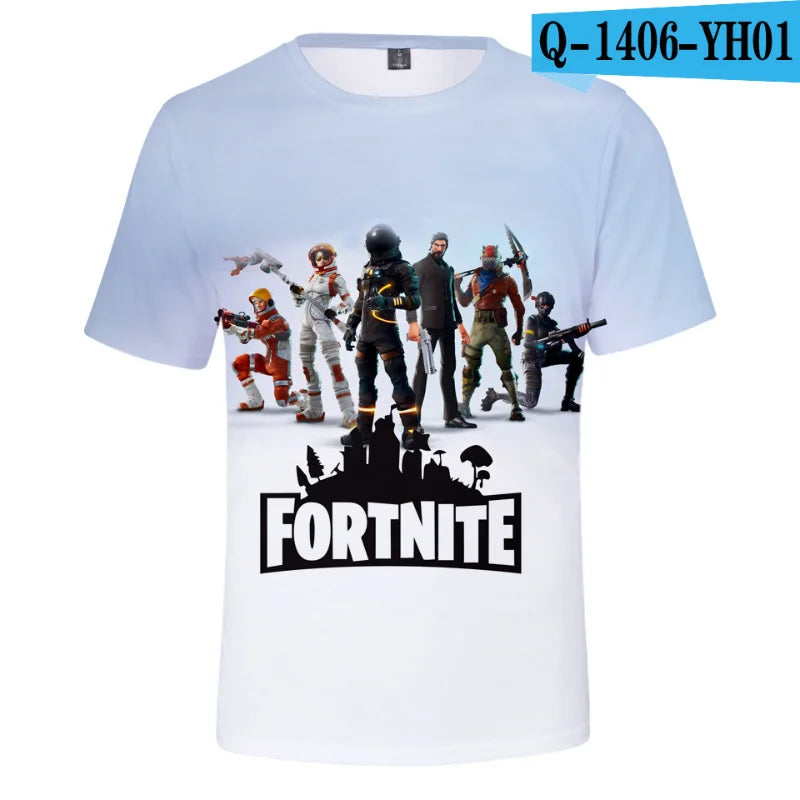 New Game Fortnite T-Shirts Anime Beach 3D Printed Streetwear Cute Cartoon O-Neck Oversized T Shirt Harajuku Kids Tees Tops Gift