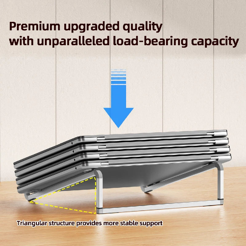 Laptop stand, lightweight aluminum alloy, easy-to-store and heat-dissipating stand, portable height-increasing stand for office