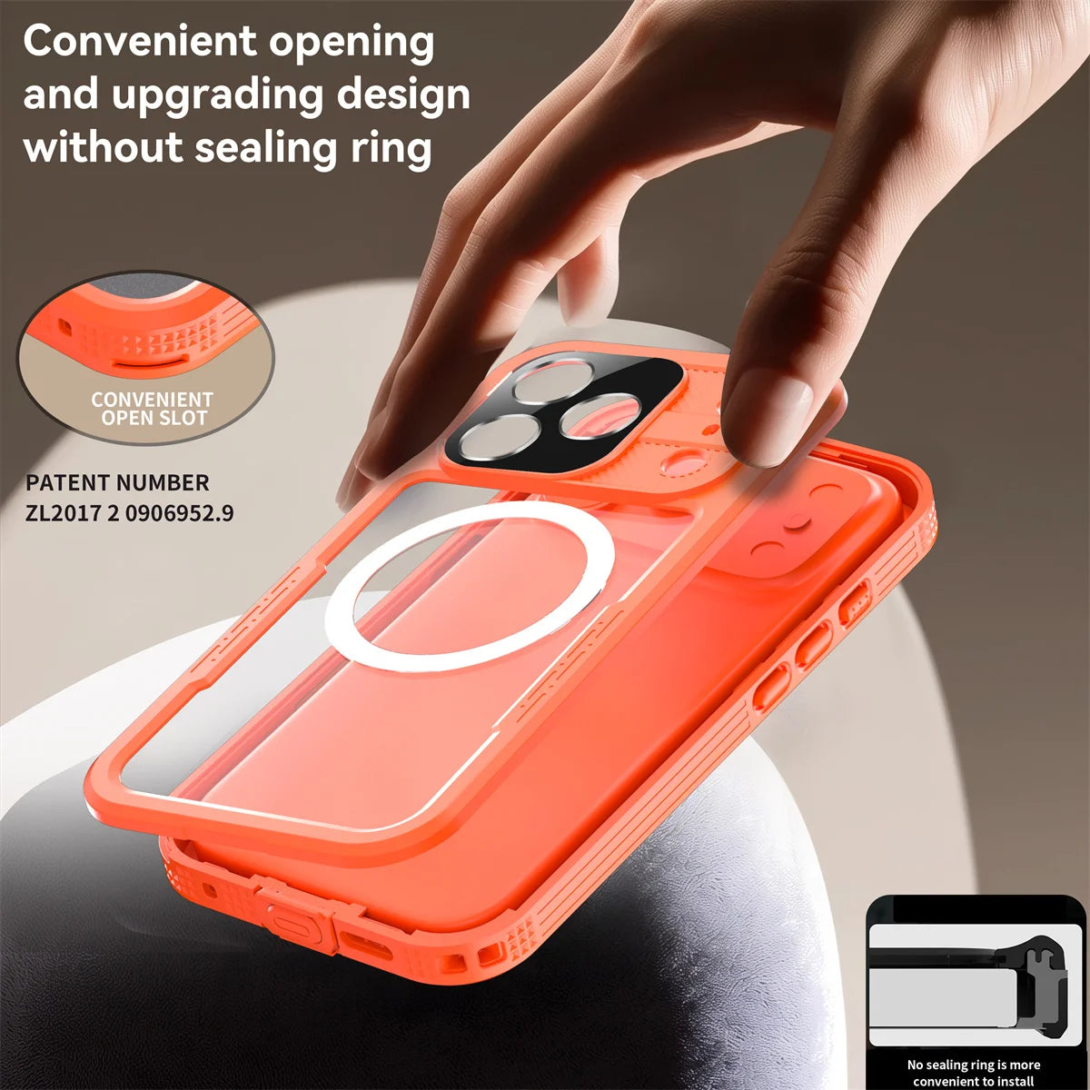 IP68 Shellbox Full Waterproof Phone Case for iPhone Air 17 Pro Max Magnetic Wireless Charging Magsafe Underwater Diving Cover