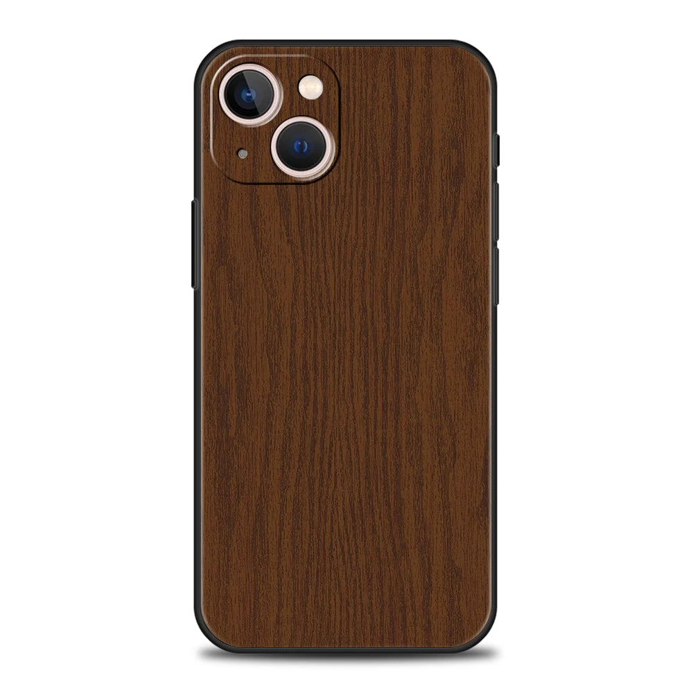 Carved Wood Phone Case Cover for iPhone 16 15 14 13 12 Pro Max XR XS X 11 7 8 Plus Shockproof Silicone Soft Shell Capas Coque