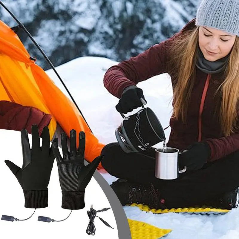 Heated Gloves For Men Motorcycle Ski Snow Warmer Gloves Heated Work Gloves Waterproof Touchscreen Rechargeable Windproof