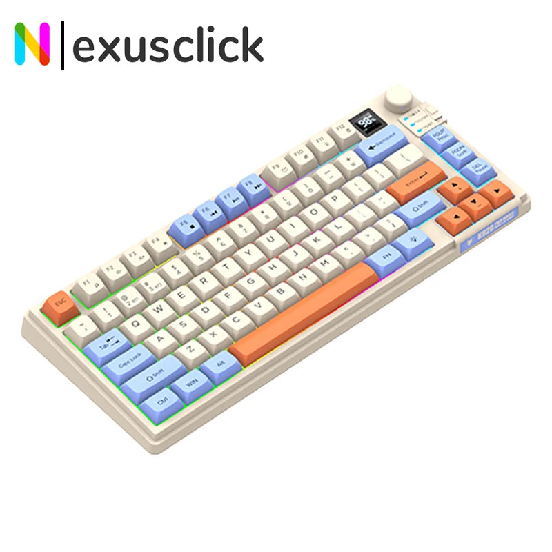 Dual Modes Gaming Keyboard Mouse Combos Computer Laptop Backlight Gamer Kit LED Wireless Usb Keyboard with Display Screen & Knob