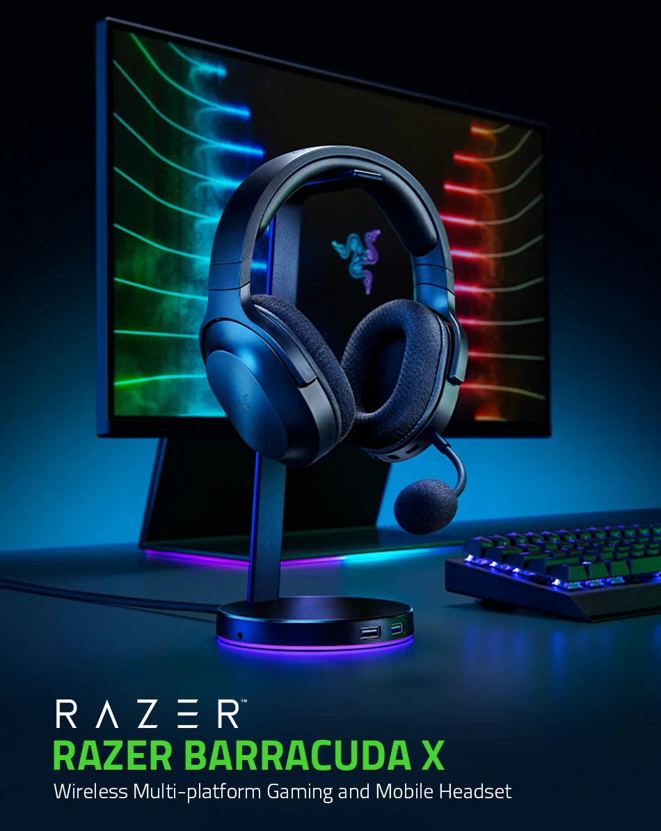 Razer Barracuda X Wireless Bluetooth Gaming Headset, Multi-Platform, USB-C Microphone Connection, PC Gamer Headphone