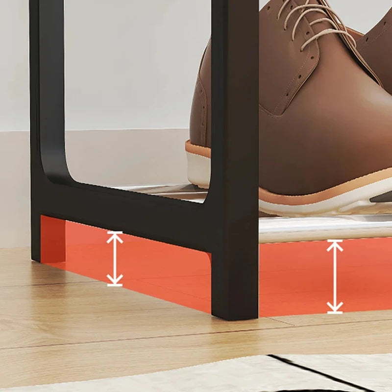 Shoe Rack Organizer Storage Shelf 4-Tier Assembled Trapezoidal Shoe Storage Racks Multilayer For Living Room Space Saving