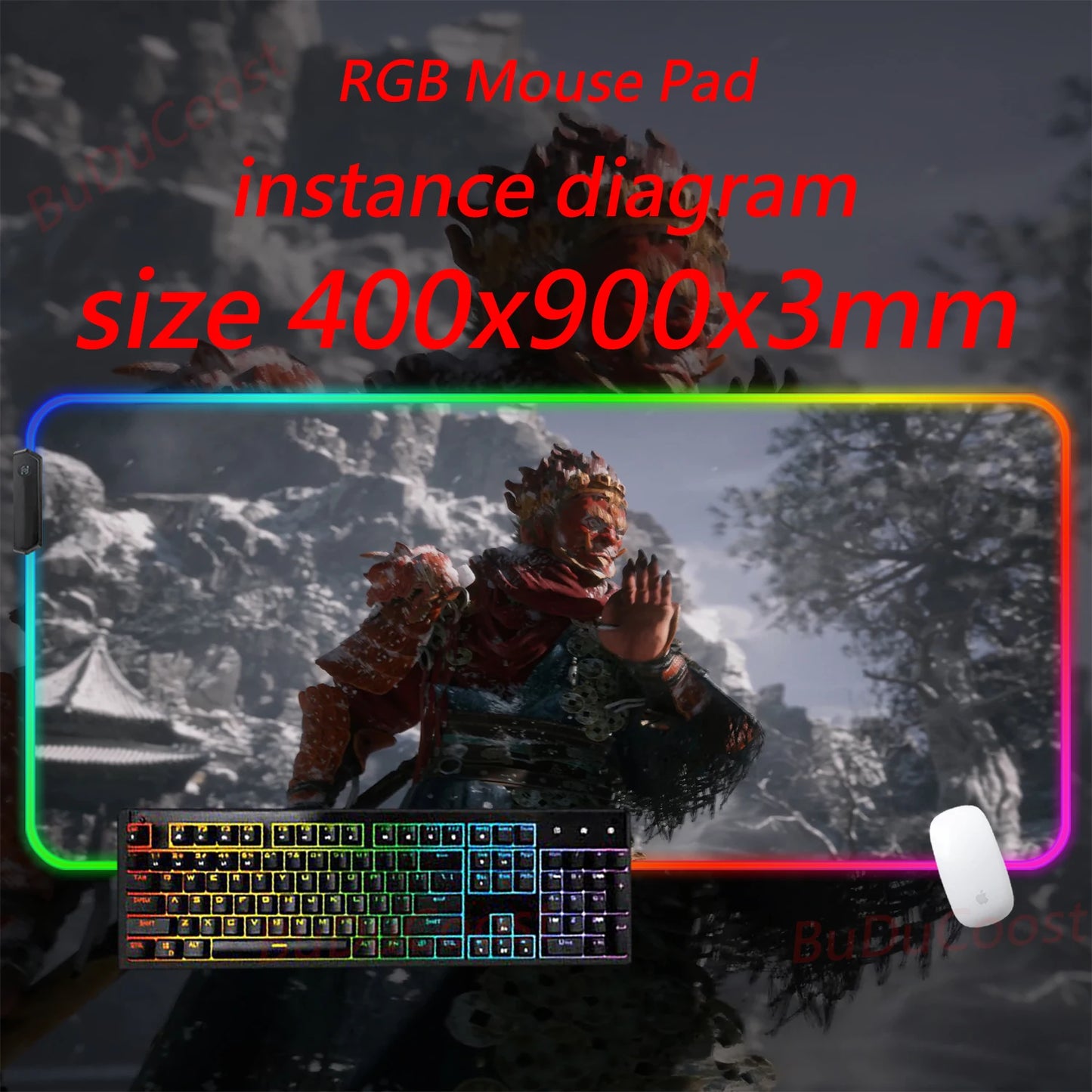 Black Myth  Wukong electronic sports PC Office HD Printing Desk Gaming RGB XXL Game Locking Edge Computer Luminescence Mouse Pad