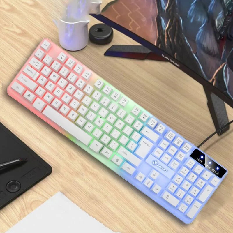 ITLY USB Wired Keyboard Set 104 Keys Backlight Gaming Keyboard Gaming  For Laptop PC Computer