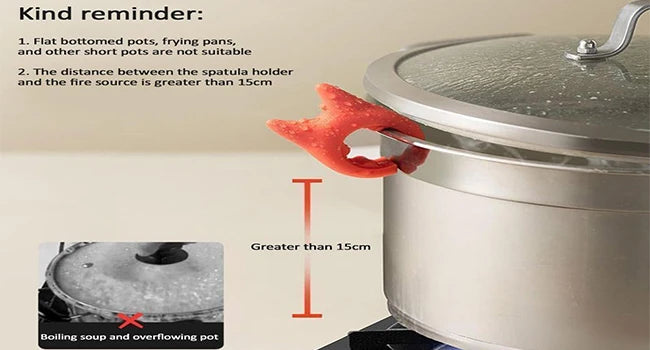 1PC Silicone Spatula Holder Portable Antioverflow Pot Lid Clip Anti-scalding Spoon Holder Kitchen Universal Spatula Bracket Clip